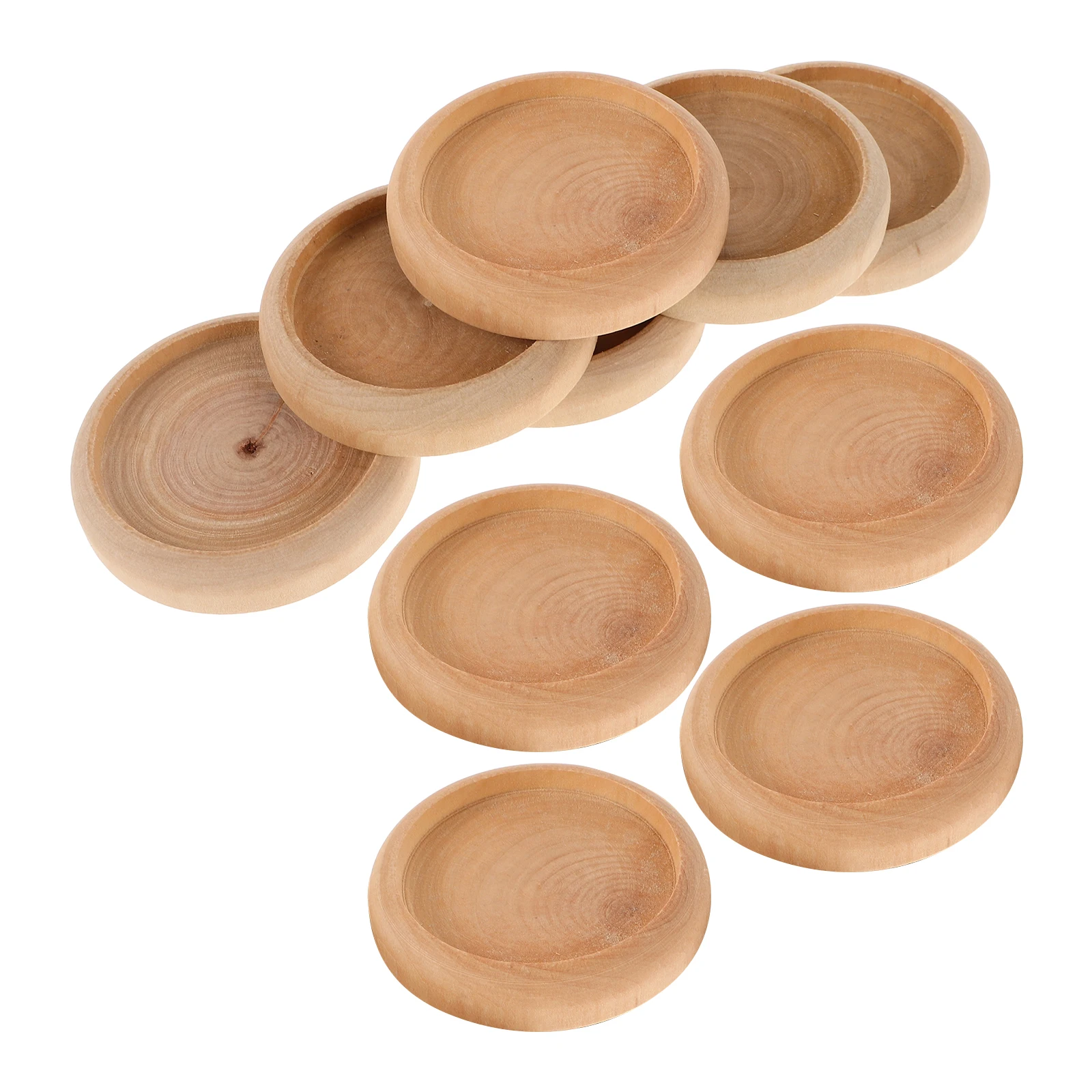 

10 pcs Solid Wood Base Circle Wooden Miniature Small Base for Figures Sewing Pin Holder Unfinished Coasters Reusable Artware