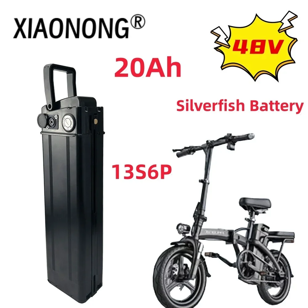 

100% NEW 48V 20AH Lithium For Silver Fish Batterie 350W 500W 750W 1000W Electric Bike Li-ion Battery Pack