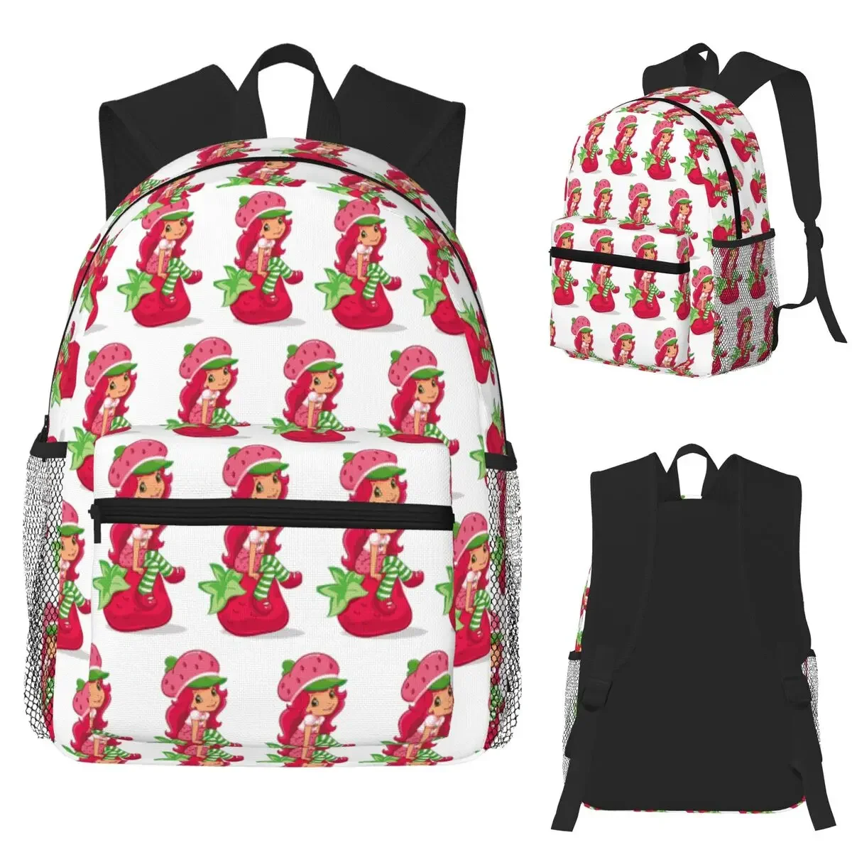 Strawberry Shortcake Girl Cartoon Student Backpack School Bag Hiking Travel Daypack for Men Women Fashion Bookbag Shoulder Bags