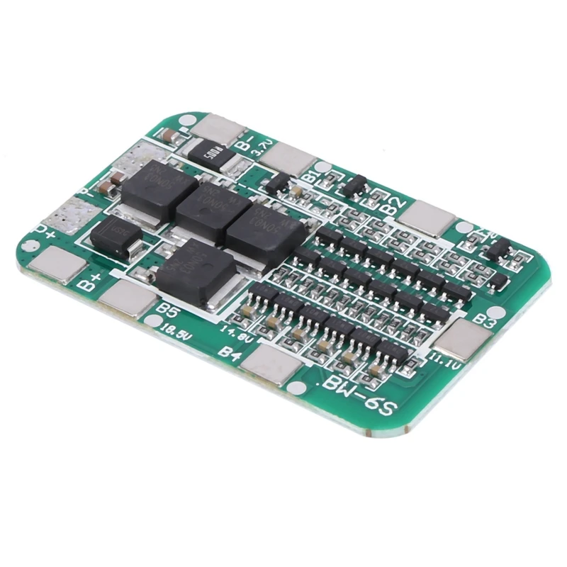 PCB BMS Carregador Protection Board, Li-Ion Lithium Battery Cell Module, Kit DIY, 3X, 6S, 15A, 24V, 6 18650