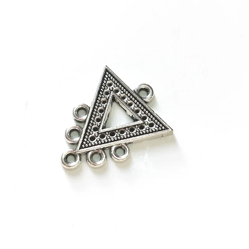 New 25*20MM 20pcs Retro Zinc Alloy Hollow Out Triangle Charms Linker Connectors for DIY Necklace Earrings Jewelry Accessories