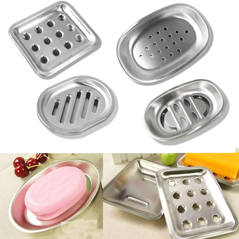 

Stainless Steel Soap Dish Double Layer Drainable Soap Box Bathroom Kitchen Sink Soap Container Tray