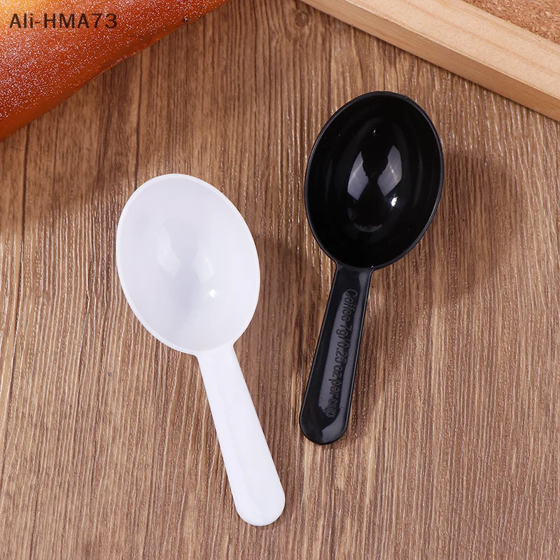 

10Pcs Black White Measuring Teaspoon Scoop Plastic 7g 15ml Measuring Spoons Milk Powder Spoon Coffee Beans Container Scoops
