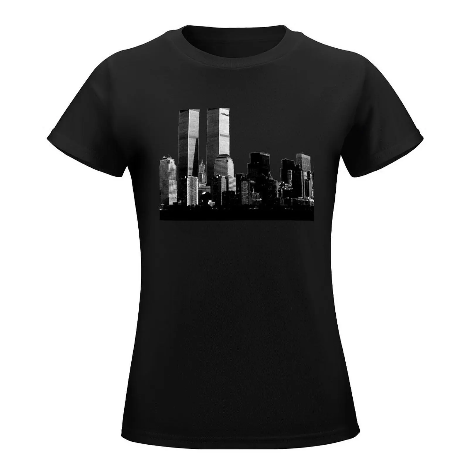 twin towers T-Shirt korean fashion kawaii clothes new edition t shirts for Women