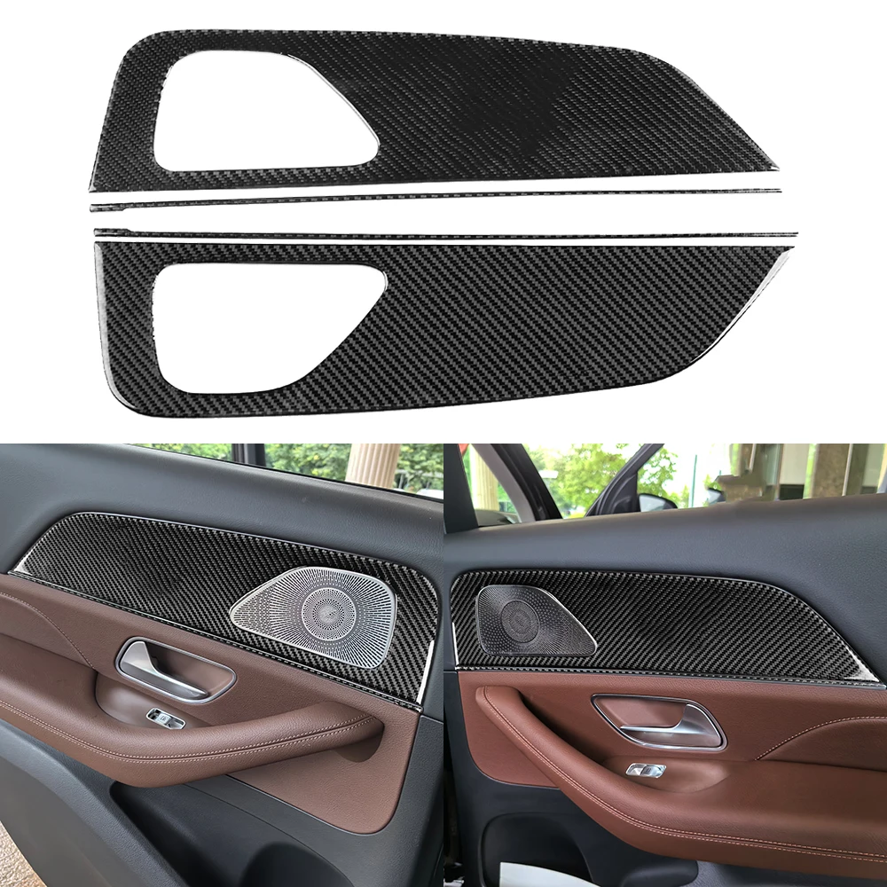 For Mercedes-Benz W167 GLE 300 350 400 450 2019-2024 Real Carbon Fiber Car Accessories Gear Shift Chassis Lift Set Trim Sticker view 3