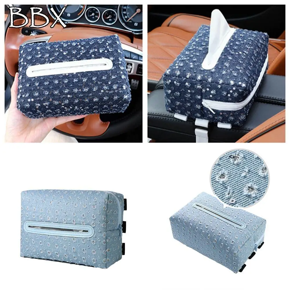 

Large Capacity Fashion Tissue Box Anti-slip Clamping Luxury Tissue Box Easy To Install Portable Napkin Holder