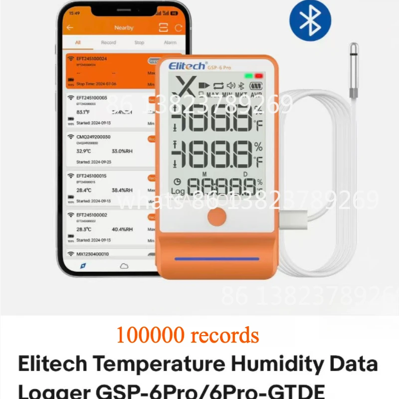 

6pcs New GSP-6Pro USB Temperature Data Logger 100000 Points wireless Temperature Humidity Recorder PDF/EXCEL/TXT for Cold-chain