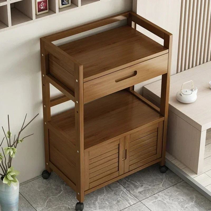Household Goods Mobile Tea Cart, Simple Small Tea Table, Home Network, Black Tea Utensils, Dining Cabinet With Door And Drawer