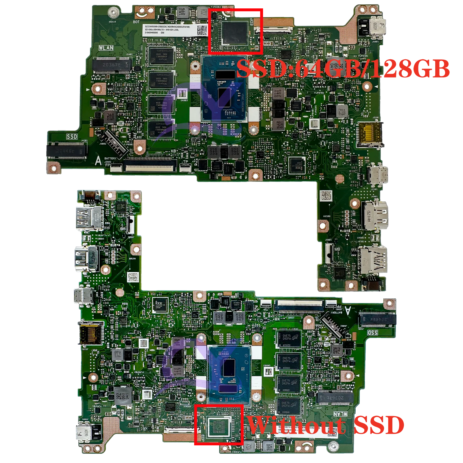 KEFU E210 Mainboard For ASUS Vivobook Go 12 E210KA L210KA L210K E210K Laptop Motherboard N4500 N5100 N6000