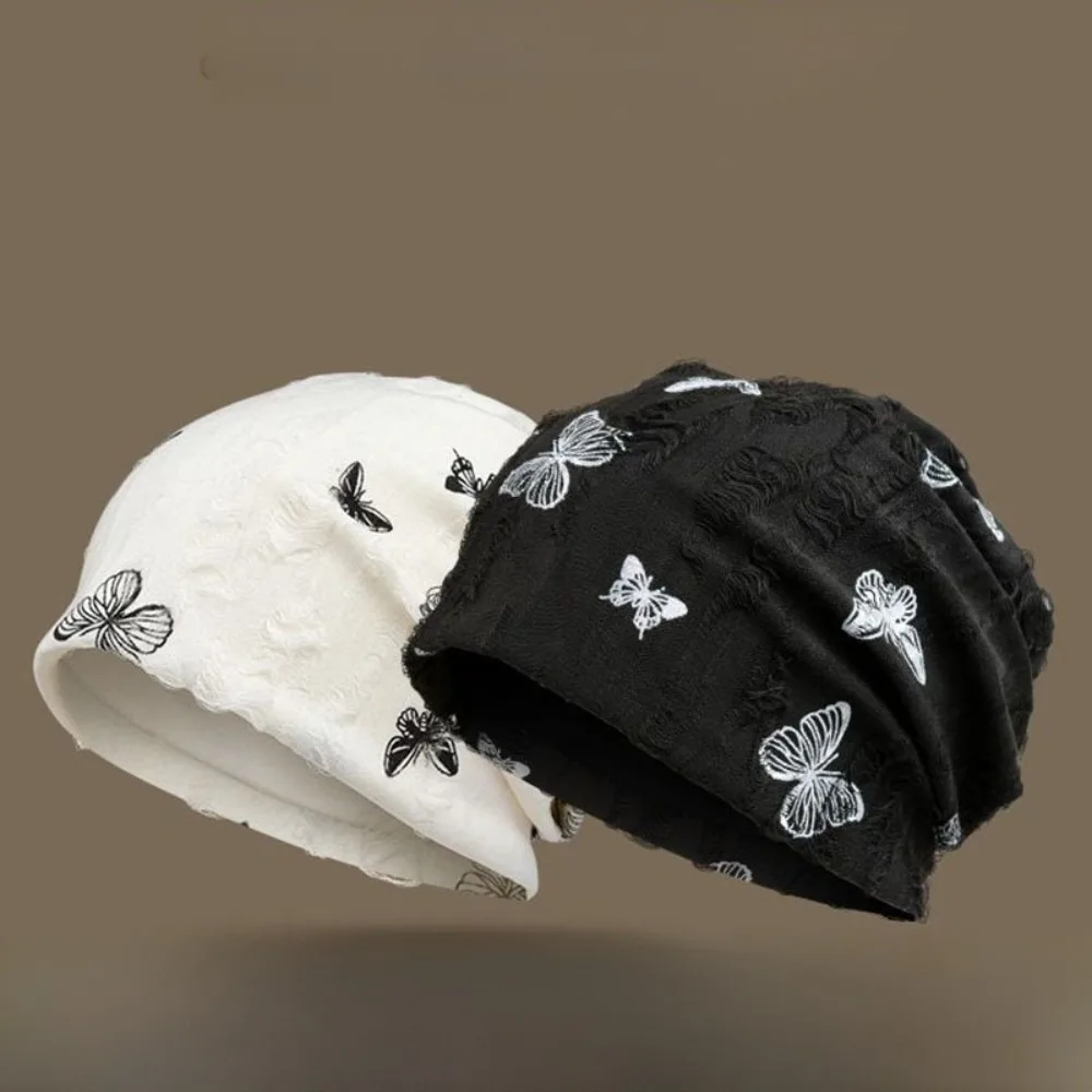 لينة ثقوب فراشة طباعة بيني سميكة Coldproof الصوف بيني عالية الجودة الدافئة السترة قبعة الخريف #3