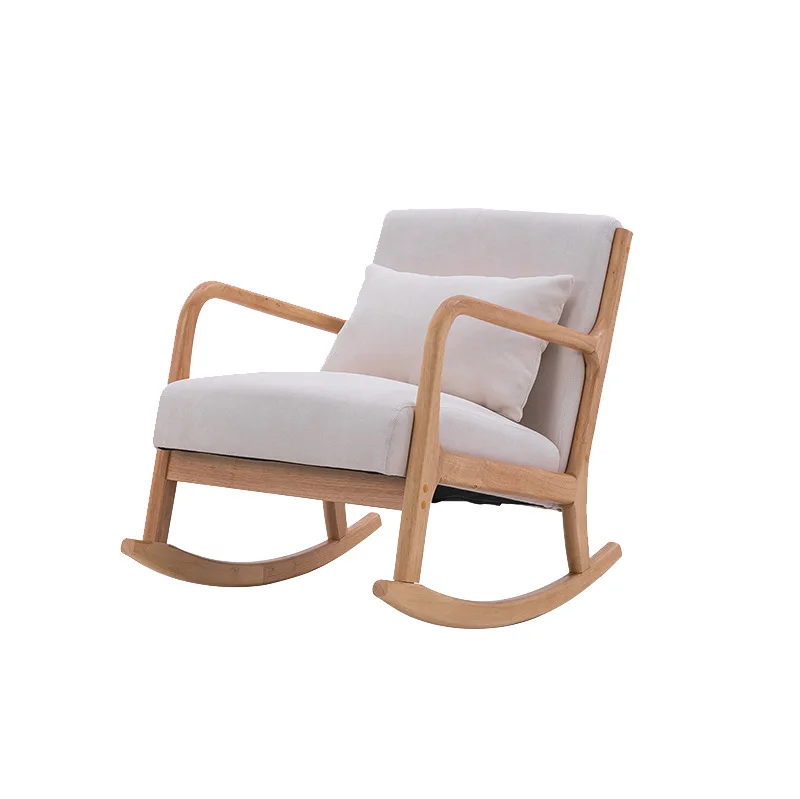 Small apartment, balcony household chair, leisure single sofa, solid wood rocking chair