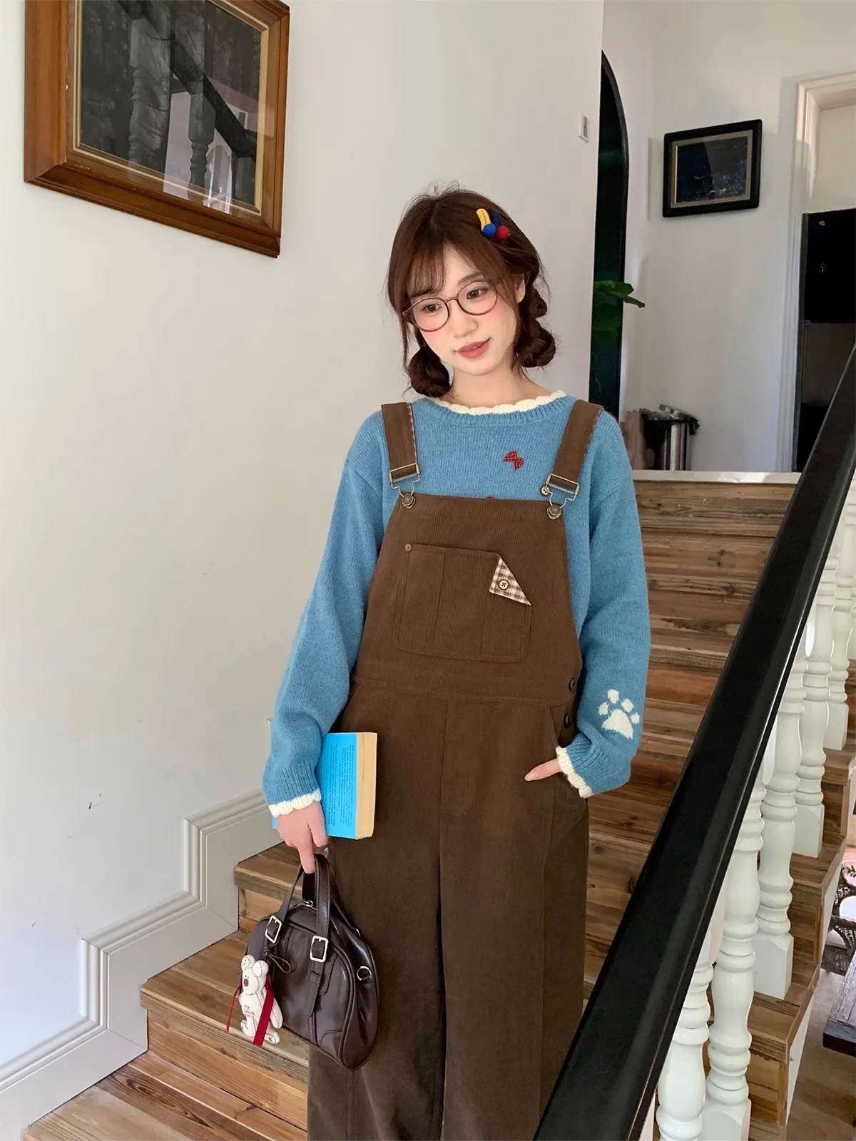 

Винтажный бархатный комбинезон с высокой талией для женщин, стройнящий, прямой крой, длиной в пол, весна-осень