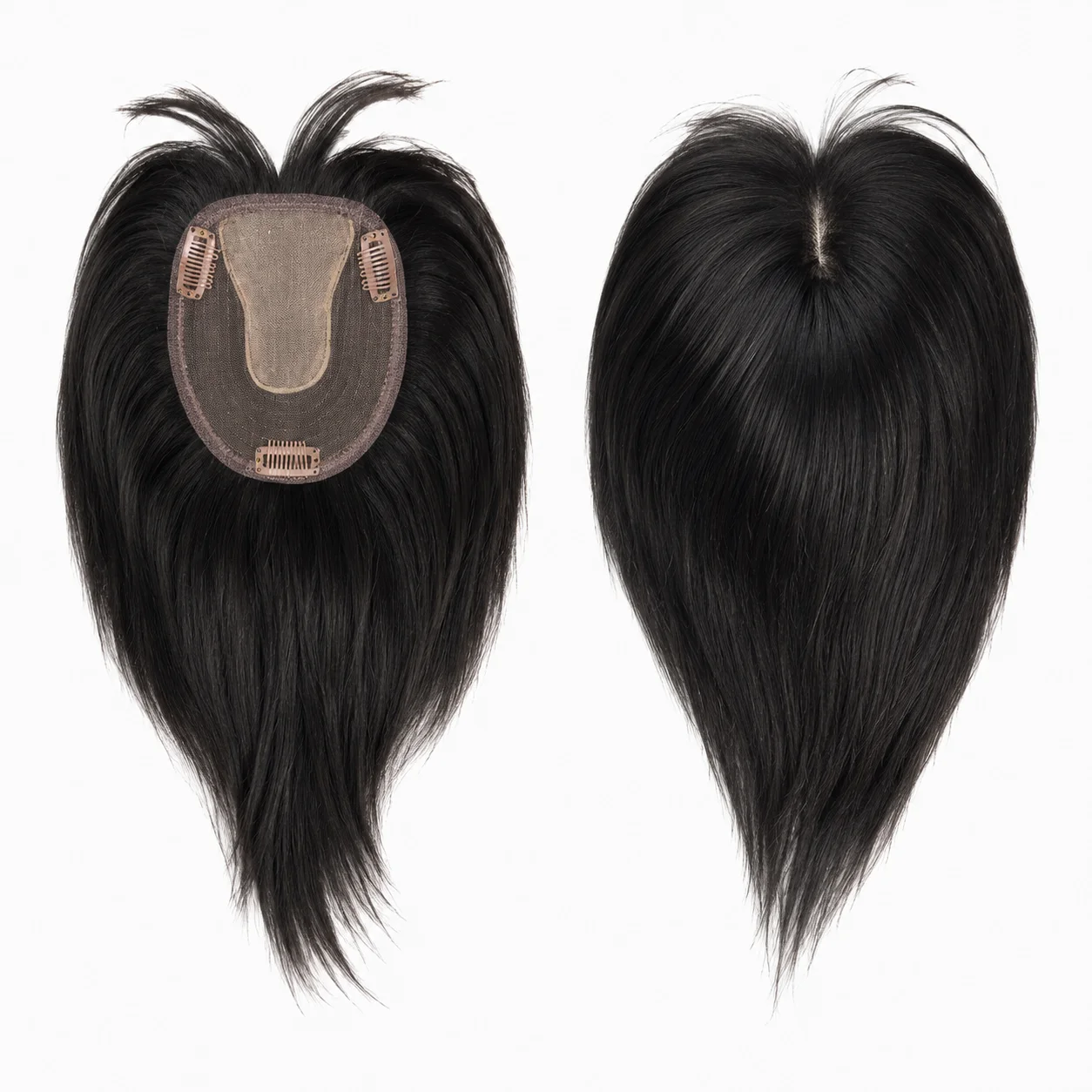 Brazilian Natural T-part Lace Base Hair Toppers for Women with 3D Bangs Clip in Hair Extension Cover Hair Loss Human Hairpiece