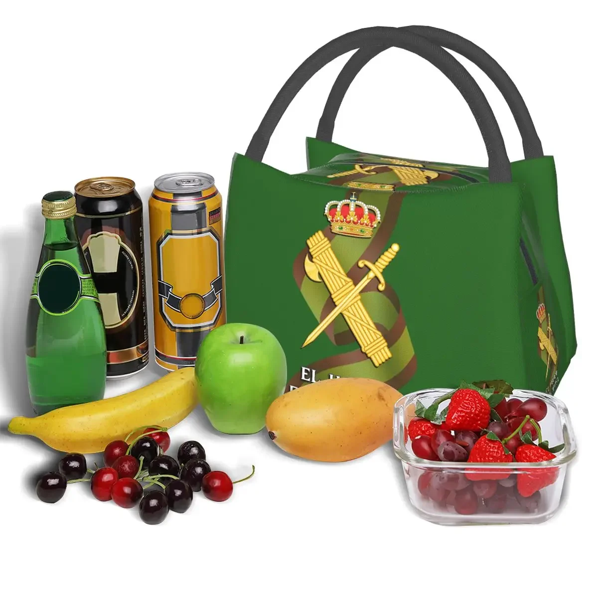 Spanish Guard Civil Spain Flag Lunch Bags Insulated Bento Box Resuable Lunch Tote Picnic Bags Cooler Thermal Bag for Woman Kids