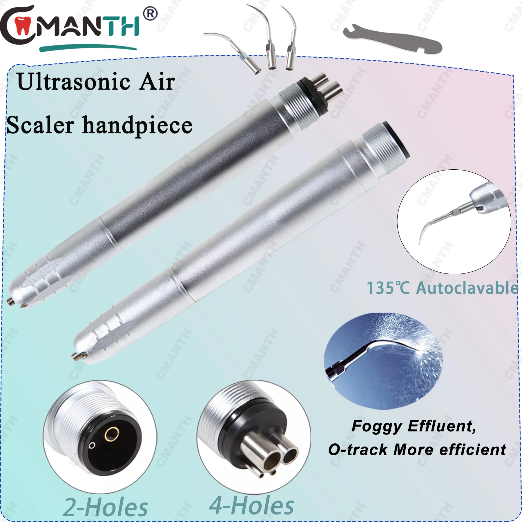 

NSK Type Dental Ultrasonic Air Scaler Handpiece Scaling Tips Tooth Calculus Remover Cleaning Tool Whiten Tooth Cleaner 2/4 Holes
