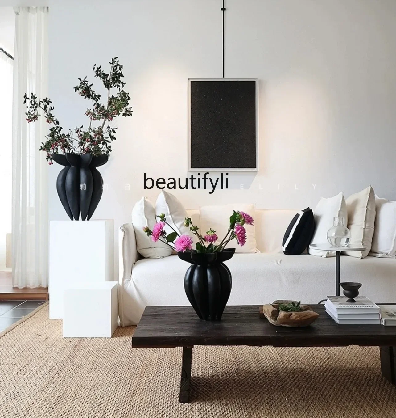 Wabi Sansan Vase Floor Flower Artifact Medieval Desktop Ornament Homestay Sales Office