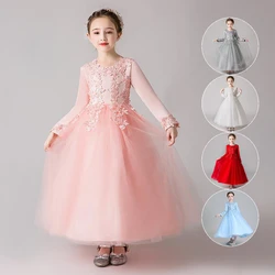 4 8 To 12 14 Years Old Girls Kids Evening Elegant Party Dresses Women Luxury Christening Winter Long White Junior Child Clothing