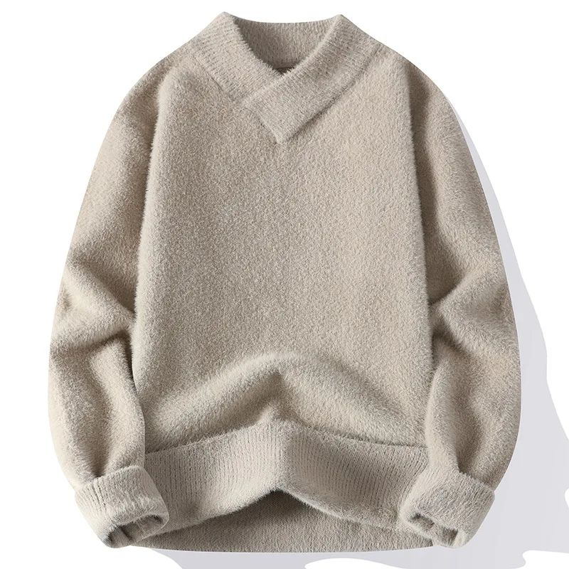 2025 New Sweaters Men Winter Korean Style Mens Warm Sweater V-neck Men Sweaters Autumn Men's Wool Pullovers Men Clothing