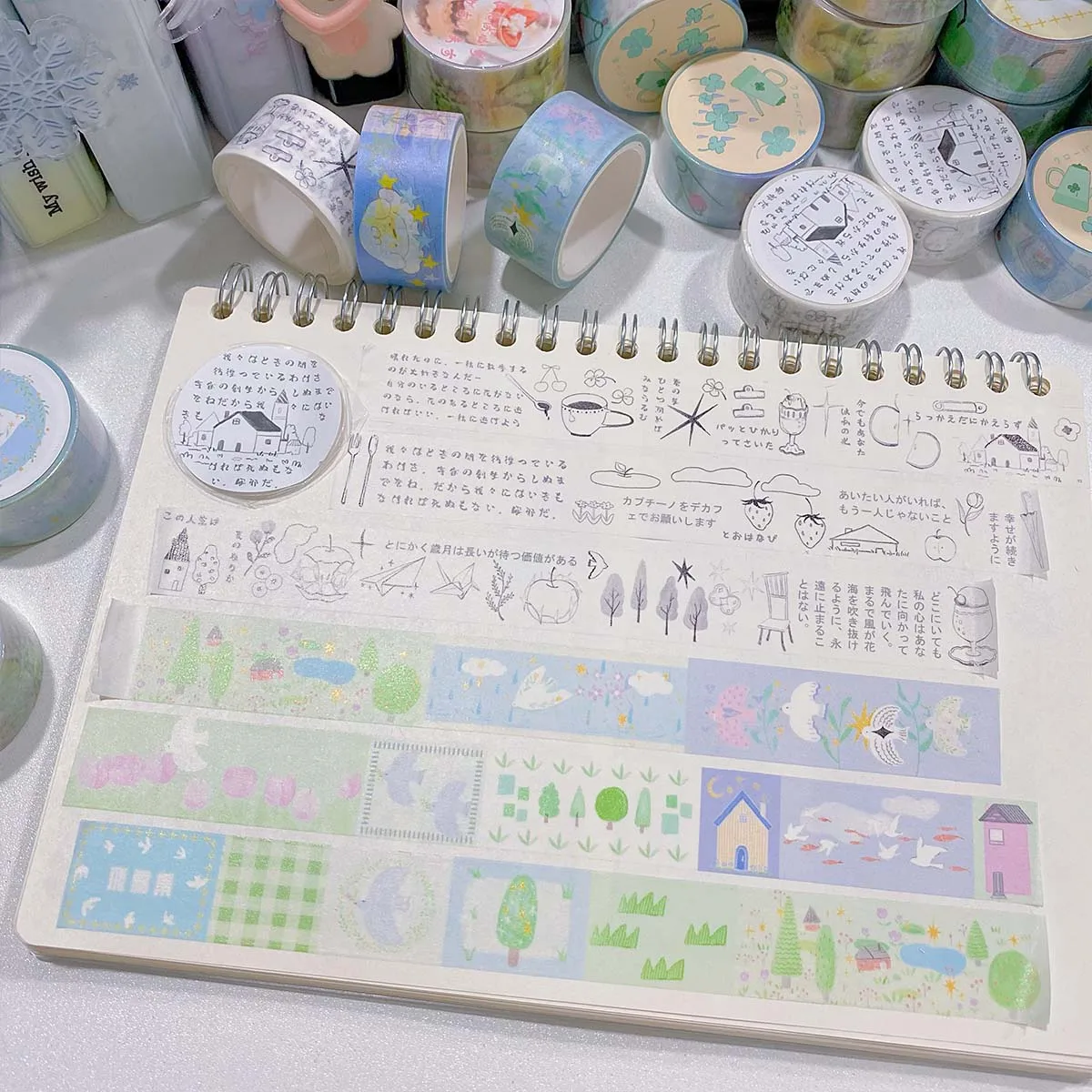 WAKAWAKA Moonlight Sonata Scrapbooking Deco Masking Tape Decorative Washi Tape For Arts Diy Crafts Album Journal Planner