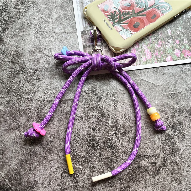 Sleutelhanger op de telefoon Hanger Nylon Lanyards Gevlochten touw Hang Mobiele mobiele telefoonriem Kleurrijke tas Body Kit Accessoires Keten