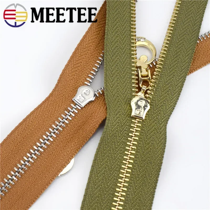 3Pcs 15/18/20/25/30cm 3# Metal Zipper For Jacket Closed End Gold Silver Tooth Zip Repair Kit DIY Bag Clothing Sewing Accessories