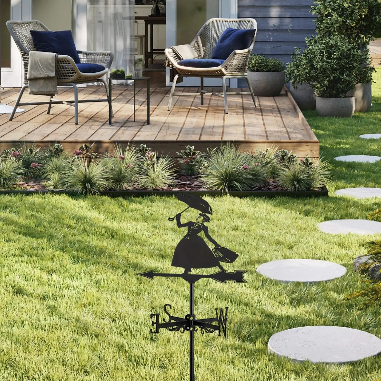 

Декоративный ветроуказатель для крыши, украшение для сада, индикатор направления ветра, для сарая, беседки, усиленный