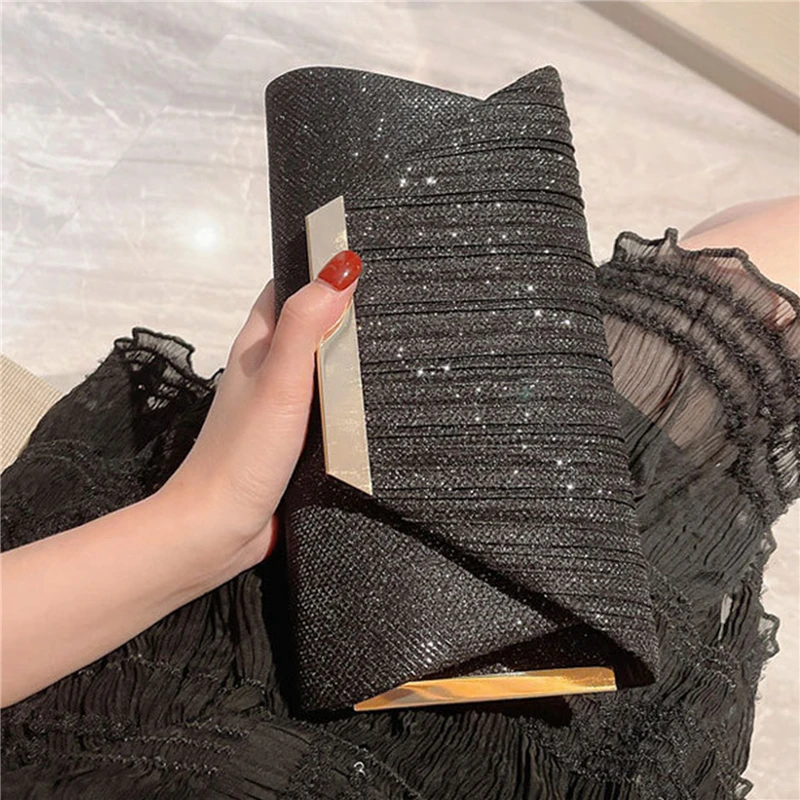 Women Exquisite Evening Bag Party Banquet Glitter Purse Lady Elegant Wedding Clutches Handbag Female Cocktail Chain Shoulder Bag