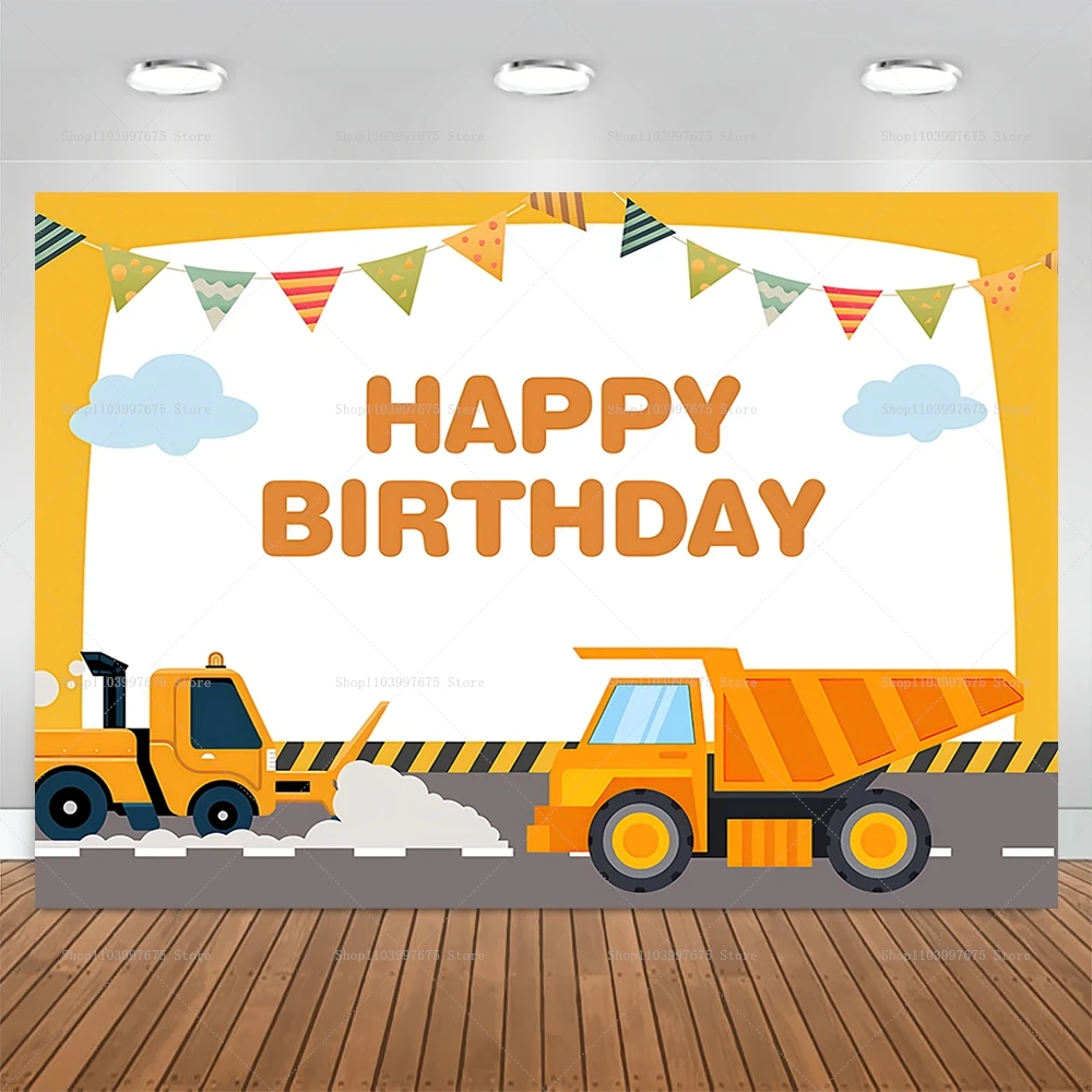 Blippi Birthday Party Backdrop Decoration Children\'s Birthday Cake Table Decor Banner Baby Shower Photo Booth Background Props