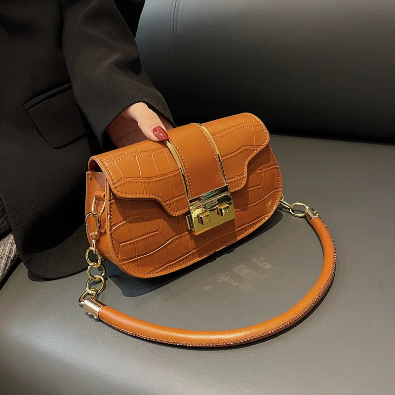 Jesienna koreańskie wydanie z łańcuszkiem dla kobiet 2023 nowa modna torba na ramię moda wzór z kamieniem Crossbody BagAutumn C