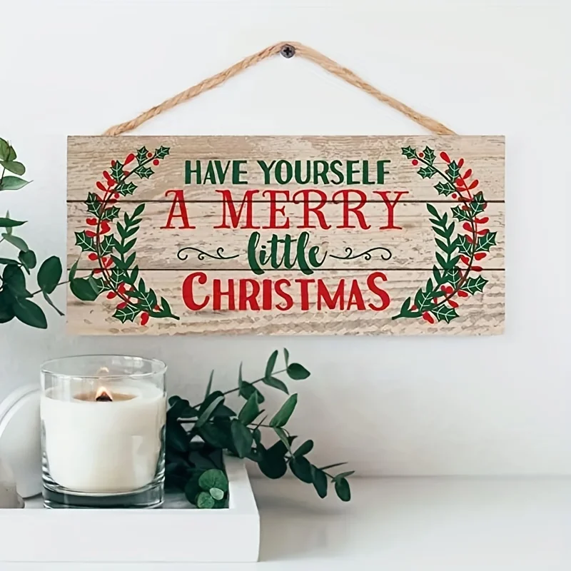 1pc Weihnachts dekorationen Holz schild, Holztür hängende Plakette für Garten wand Haupt dekoration Weihnachts geschenk für Freunde Familie