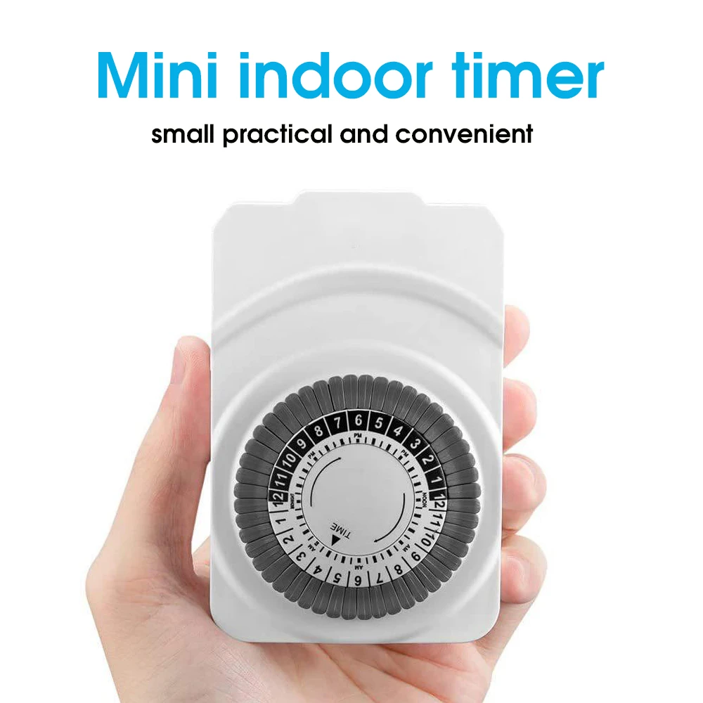 Mechanical Timer Switch 24 Hour Cyclic, Universal Timing Socket Outlet 220VAC, US Plug for Kitchen Appliance