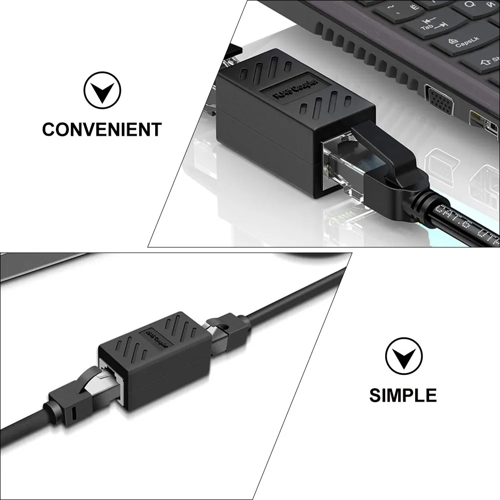

3pcs Network Connector Adapter Ethernet Coupler Female Cat6 Extender ABS Durable Computer Ethernet Extender Hardware