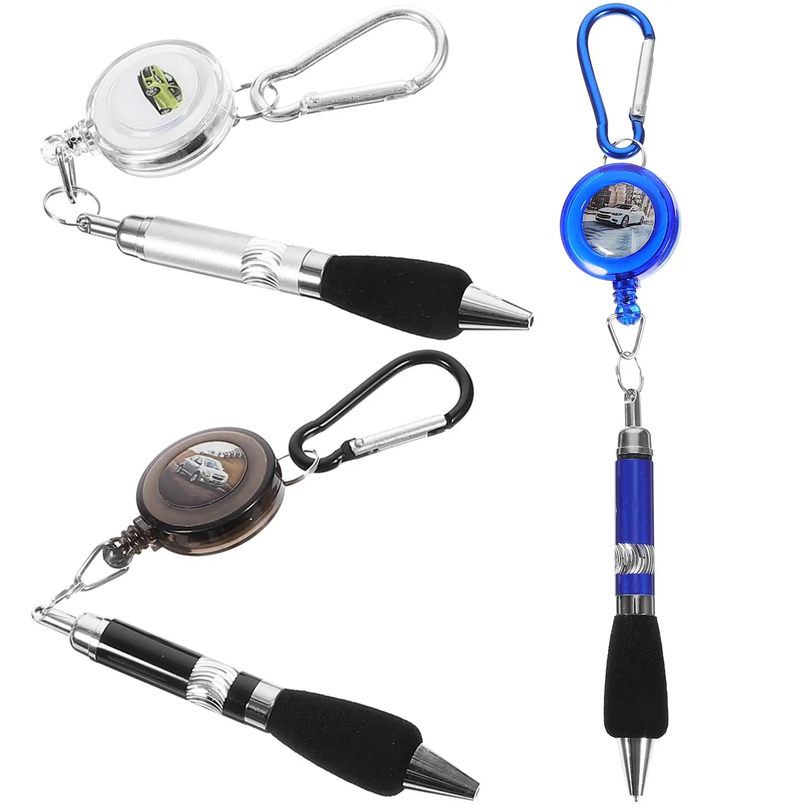

Key Chain Pendant Reel Retractable Easy to Buckle Ring Holder Keychain Keyring Clip on Loop