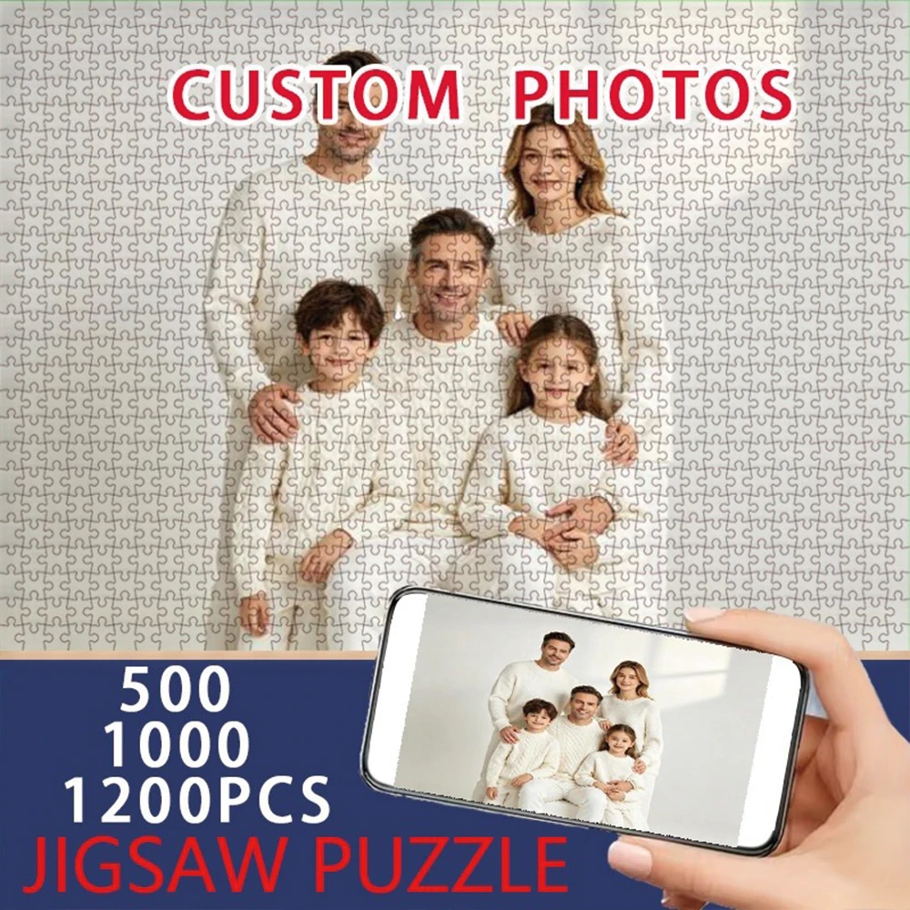 35/300/500/1052pcs Personalized Custom Photo Puzzle Family Photos Assembling Picture