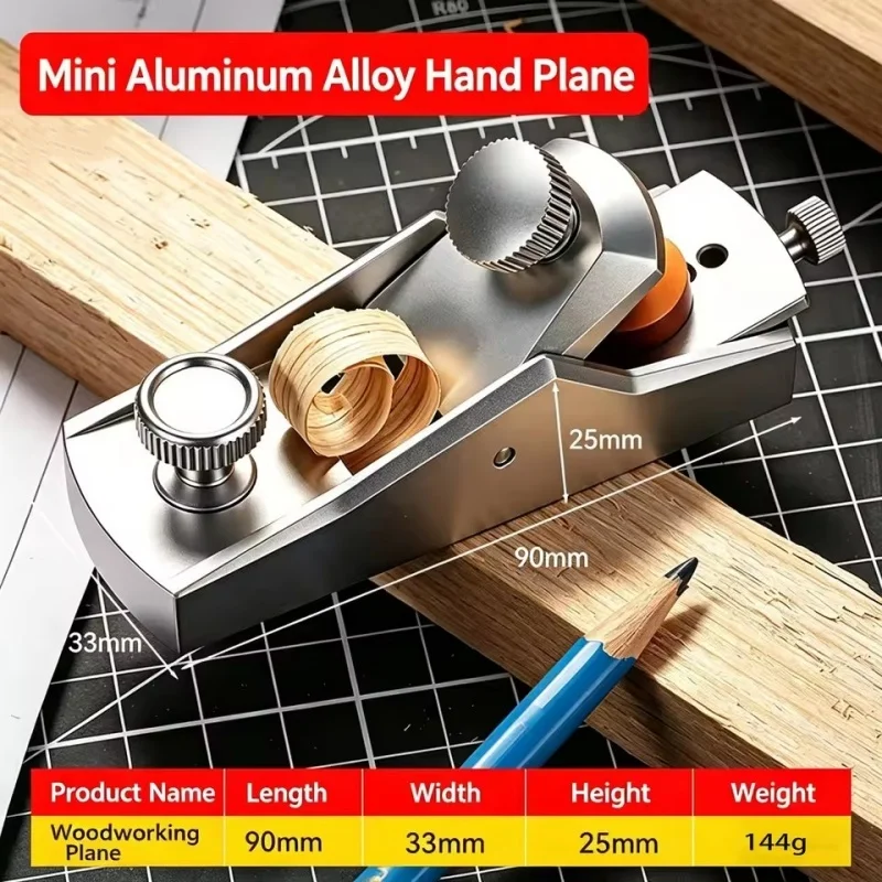 1Pc Woodworking Planer Mini Aluminum Alloy Hand Planer DIY Carpenter Tools European Flat Plane Bottom Edge Wood Trimming Plane