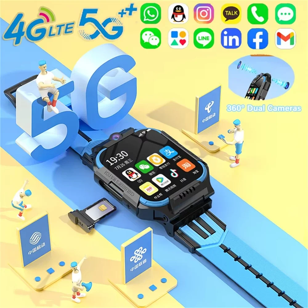 2025 New For Xiaomi Kids 5G Smart Watch SOS GPS Location Sim Card Call Camera Child Smartwatch 1.83Inch  Children’s Day Gift