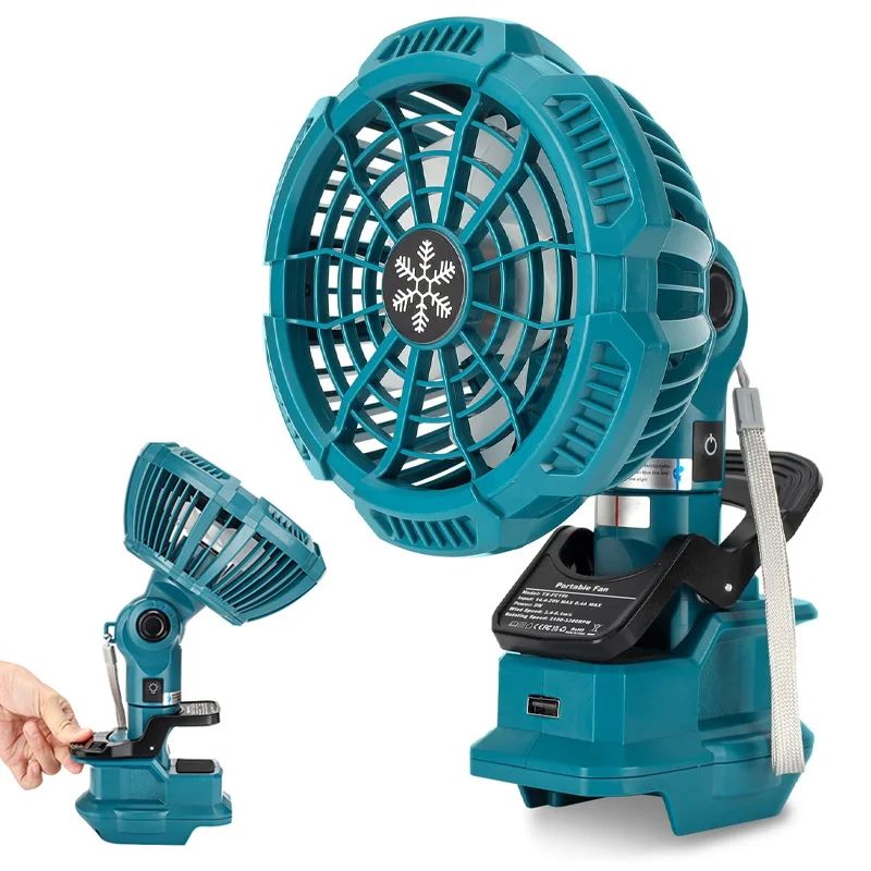 

Portable Clip on Fan for Makita 18V Lithium Battery,Cordless Camping Fan Jobsite Fan with USB Output 3 Speed Settings