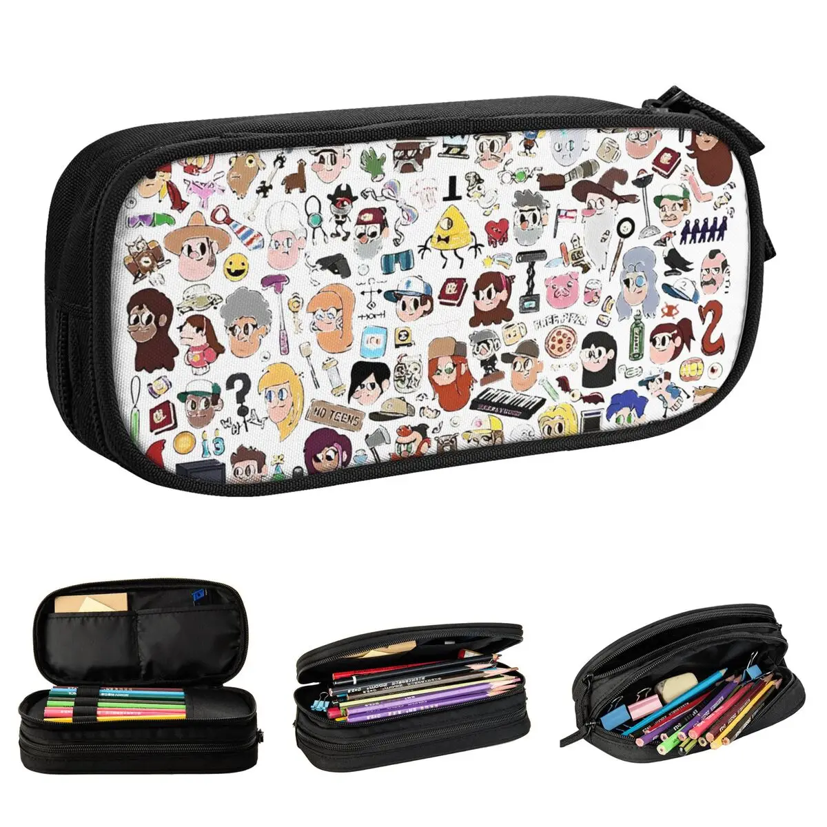 

Gravity Falls Doodle Bill Cipher Pencil Case Cartoon Pencil Box Pen Box Girls Boys Big Capacity Bag School Zipper Stationery