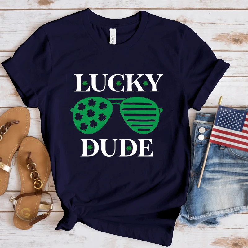 Happy St. Patrick'S Day Lucky Dude Printing T Shirt Men Women T-Shirt Harajuku T-Shirt Unisex Fashion Summer Tops