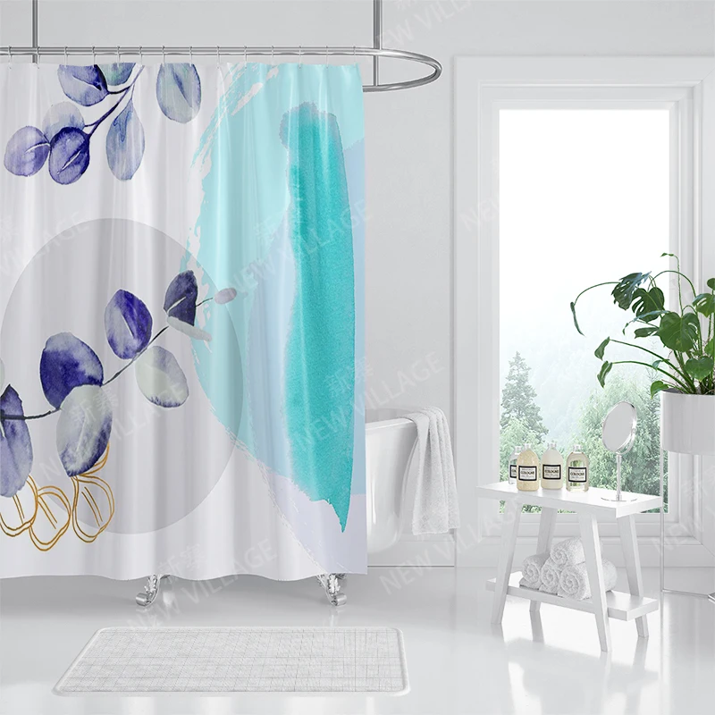 home shower curtains for bathroom Morandi lines and flowers waterproof fabric bathroom Curtains modern shower curtain 180x200