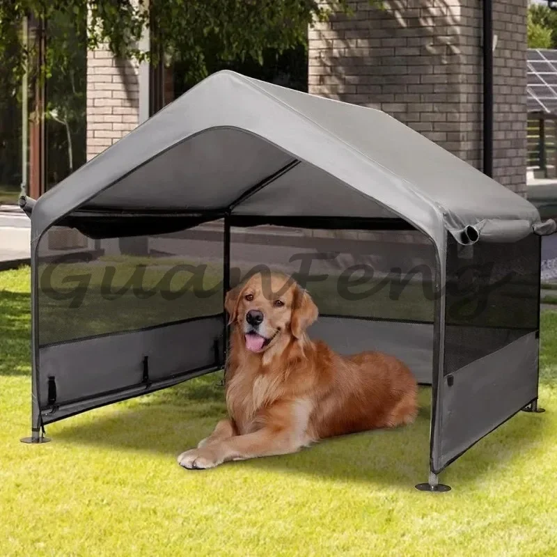 Indoor Outdoor Elevated Pet Shelter Tent, Oxford Cooling Dog Cat Bed, Garden House with Portable Handbag