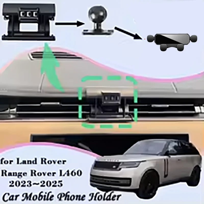 

Car Mobile Phone Holder for Land Rover Range Rover L460 P440e SV 2023 2024 Air Vent Bracket Gravity Support Stand Accessories
