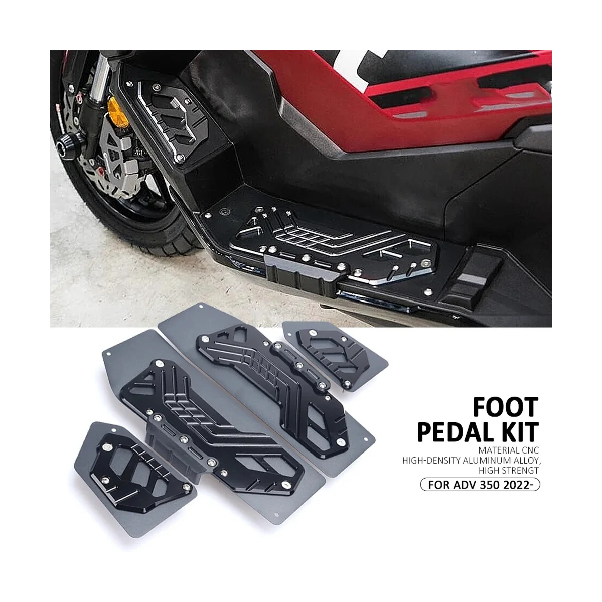 Motorcycle Footrest Footpads Foot Pegs Pedals Plate Pads for HONDA ADV350 ADV-350 ADV 350 2022 2023(Blue)