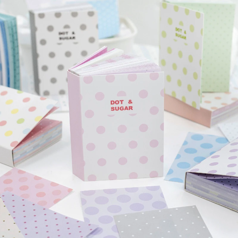 Journal GO 200pages Dot and Sugar Material Book Cute Polka Dot Patterned Decorative Paper Pad for Journaling Scrapbooking