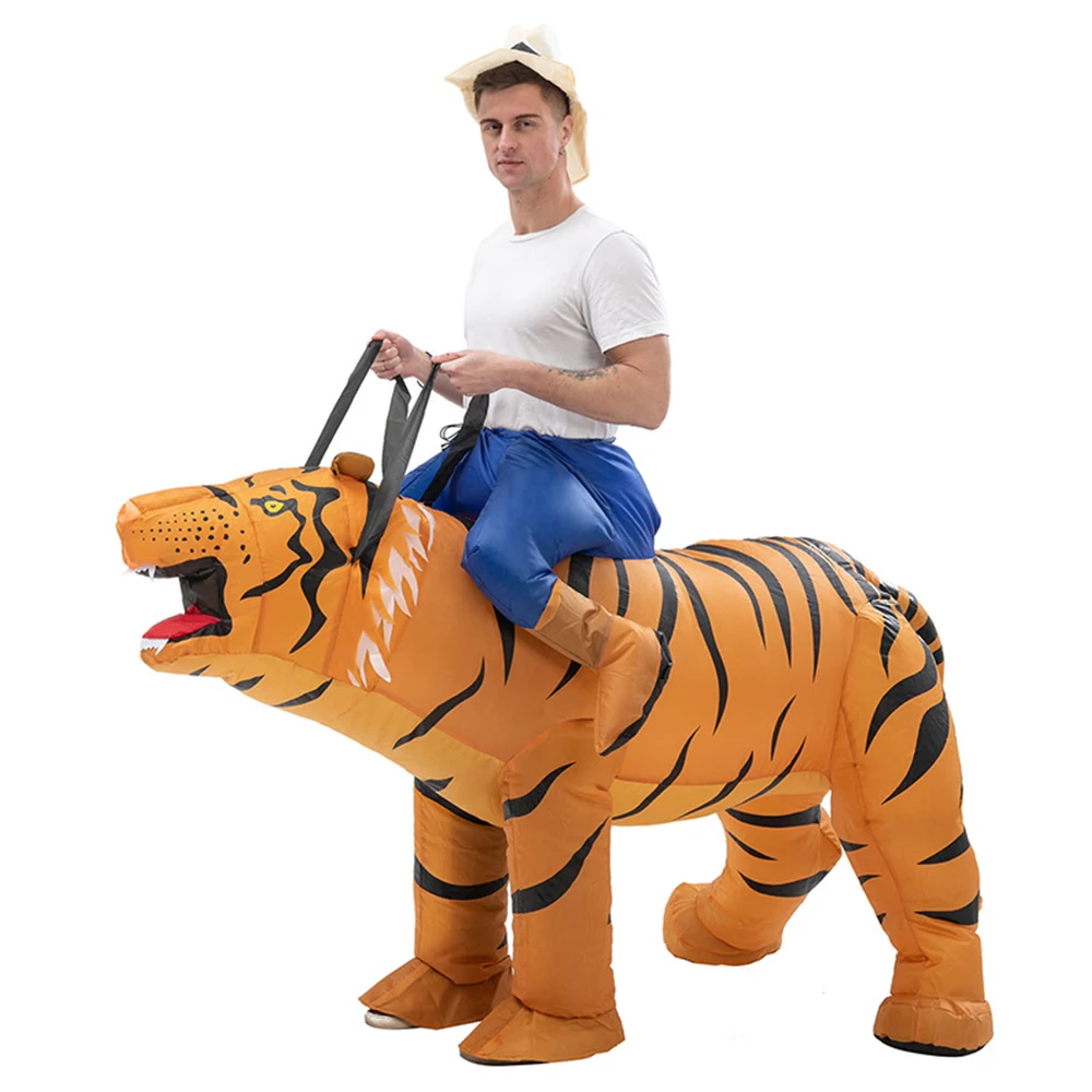 JYZCOS Tiger Inflatable Costume Adult Animal Cosplay Suit Carnival Party Role Play Disfraz Half Body Walking Mascot Dress