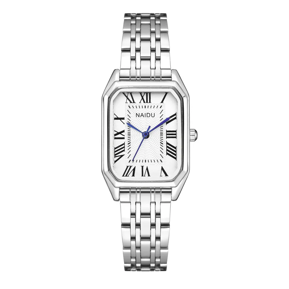 fashion rectangle Roman scale dial women steel watch