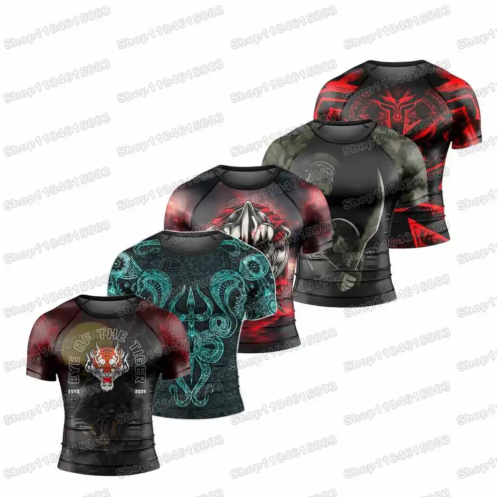 

Популярные футболки для серфинга Tiger Vasuki Rash Guards, пляжные рубашки, купальники, шорты для спортзала для дайвинга, MMA BJJ, мужские комплекты для фитнеса для джиу-джитсу