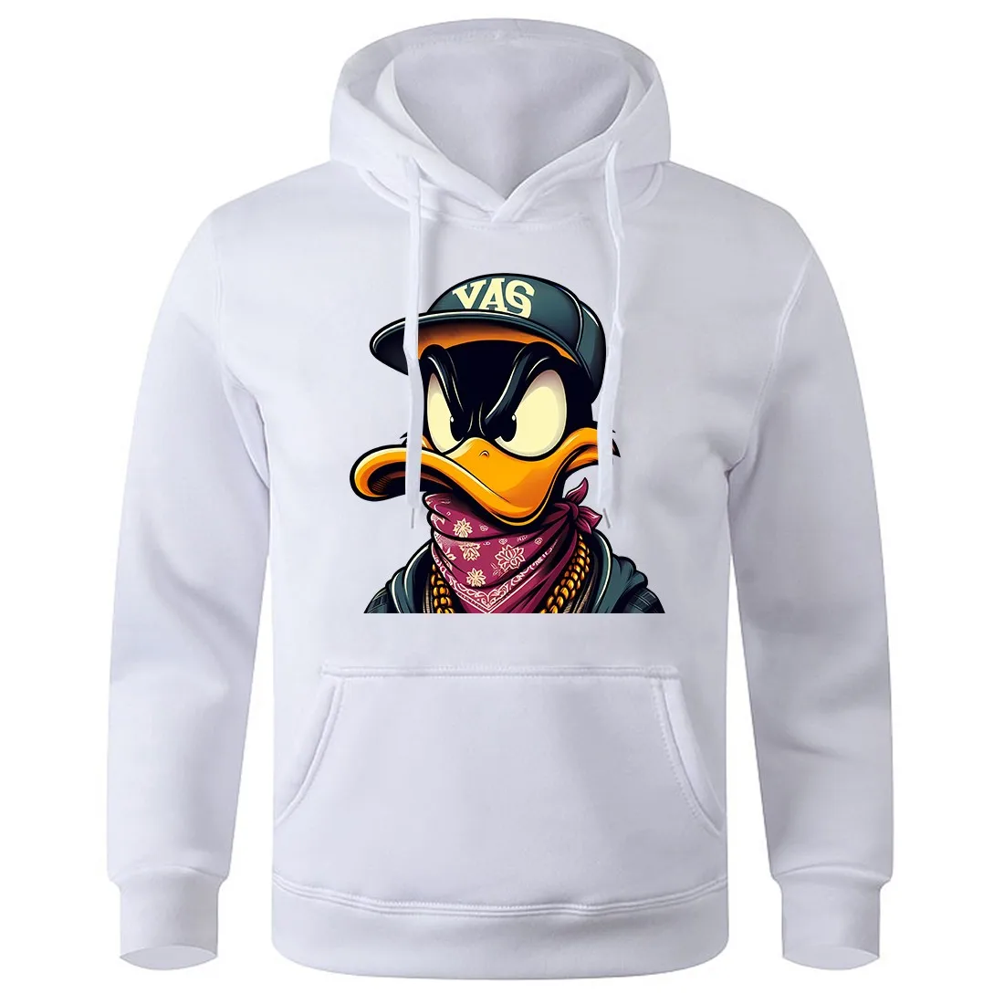 

Black ducks wearing hats are cool Man Sweatshirt vintage Oversize Hooded Street Casual Hoodie simple Soft Tracksuit