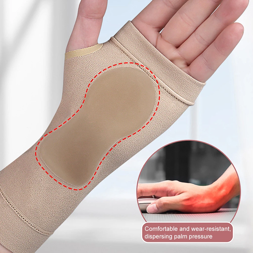 Wrist Thumb Support Compression Gloves, Breathable Wrist Brace Compression Sleeves with Soft Gel Pads for Tendonitis, Arthritis