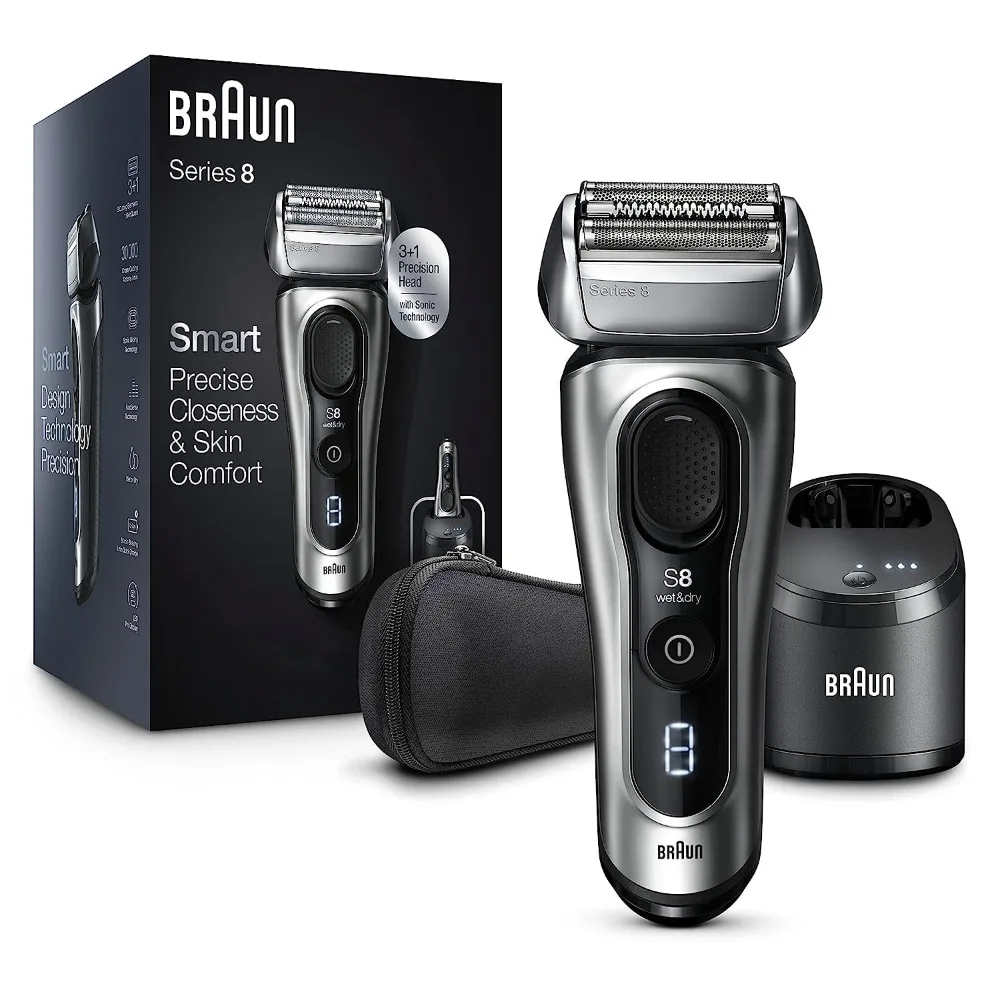 

Electric Razor for Men, Series 8 8467cc Electric Foil Shaver with Precision Beard Trimmer, Cleaning & Charging SmartCare Center